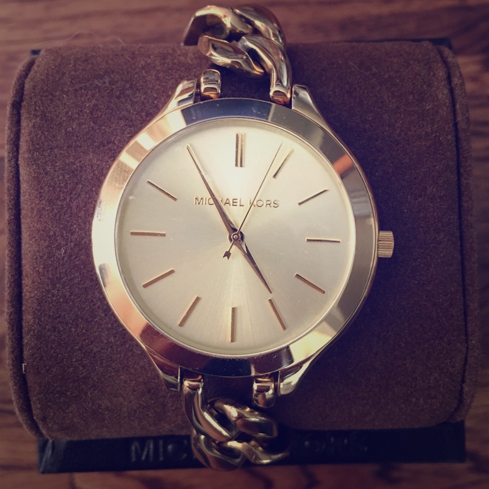 Gold Michael Kors braided watch